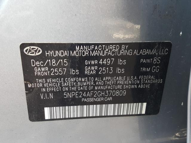 Photo 9 VIN: 5NPE24AF2GH370809 - HYUNDAI SONATA SE 