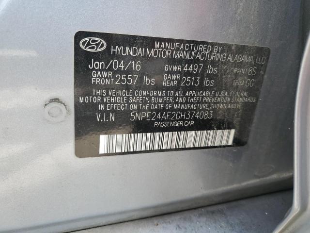 Photo 11 VIN: 5NPE24AF2GH374083 - HYUNDAI SONATA 