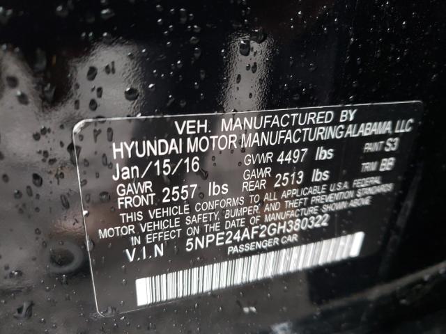 Photo 9 VIN: 5NPE24AF2GH380322 - HYUNDAI SONATA SE 