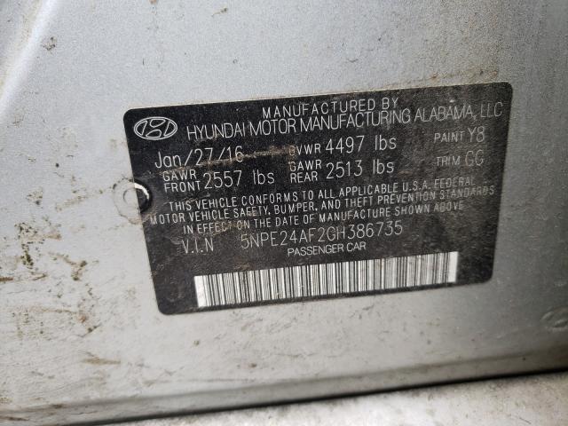 Photo 9 VIN: 5NPE24AF2GH386735 - HYUNDAI SONATA SE 