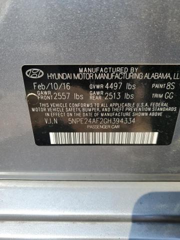 Photo 11 VIN: 5NPE24AF2GH394334 - HYUNDAI SONATA 