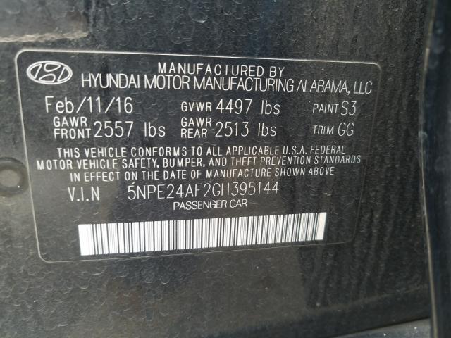 Photo 9 VIN: 5NPE24AF2GH395144 - HYUNDAI SONATA SE 