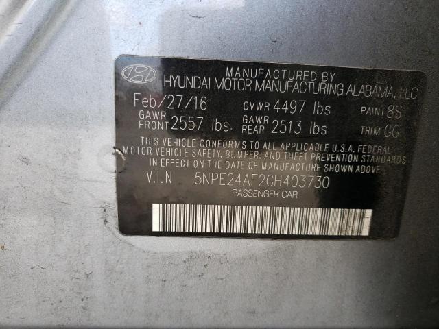 Photo 11 VIN: 5NPE24AF2GH403730 - HYUNDAI SONATA 