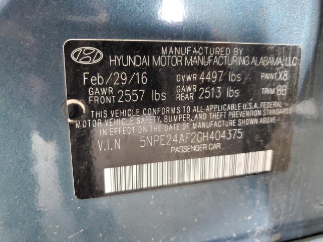 Photo 11 VIN: 5NPE24AF2GH404375 - HYUNDAI SONATA 