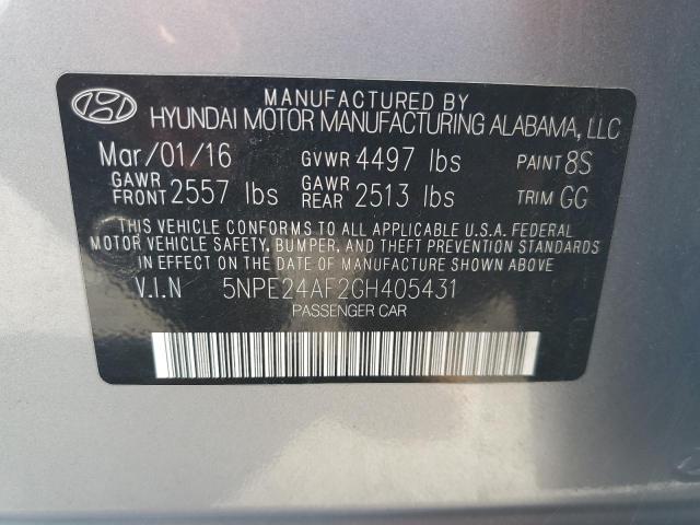 Photo 9 VIN: 5NPE24AF2GH405431 - HYUNDAI SONATA SE 