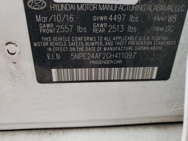 Photo 11 VIN: 5NPE24AF2GH411097 - HYUNDAI SONATA SE 