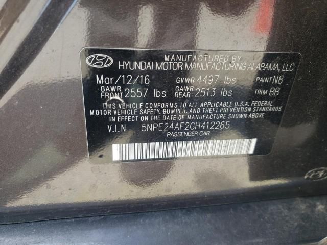 Photo 9 VIN: 5NPE24AF2GH412265 - HYUNDAI SONATA SE 