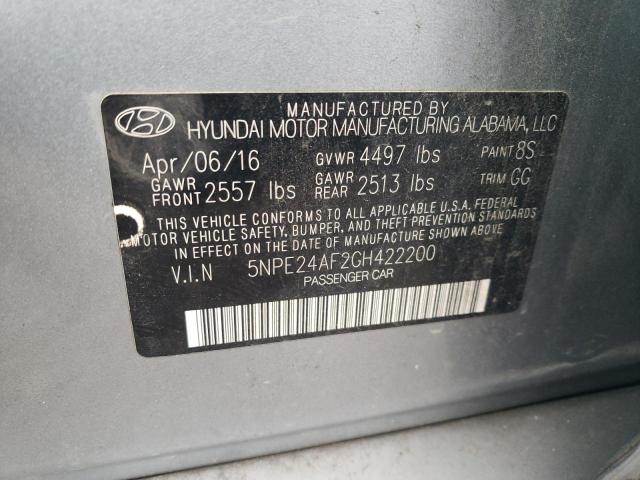 Photo 11 VIN: 5NPE24AF2GH422200 - HYUNDAI SONATA SE 