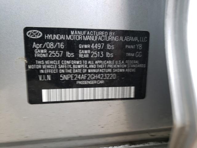 Photo 9 VIN: 5NPE24AF2GH423220 - HYUNDAI SONATA SE 