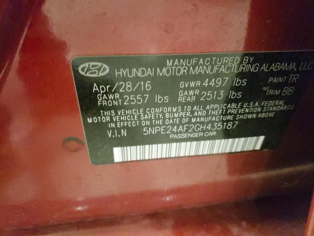 Photo 11 VIN: 5NPE24AF2GH435187 - HYUNDAI SONATA SE 