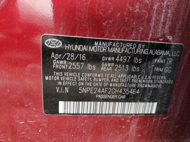 Photo 9 VIN: 5NPE24AF2GH435464 - HYUNDAI SONATA SE 