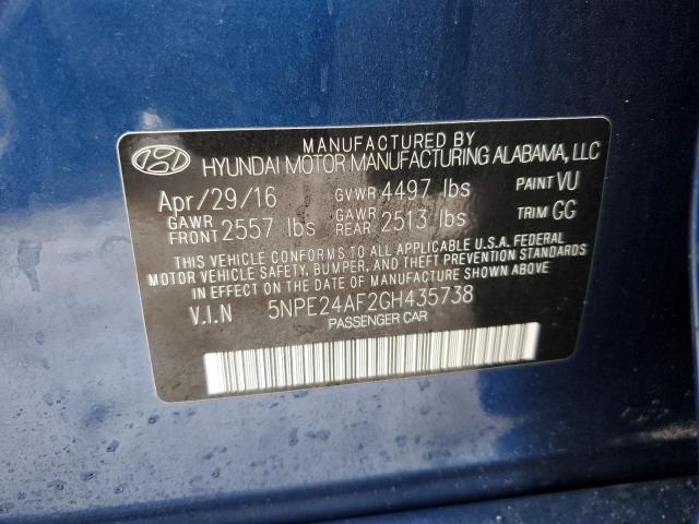 Photo 11 VIN: 5NPE24AF2GH435738 - HYUNDAI SONATA 