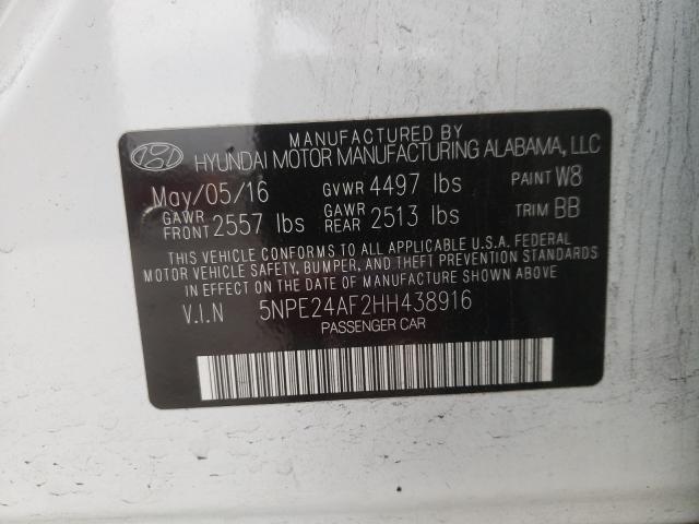 Photo 9 VIN: 5NPE24AF2HH438916 - HYUNDAI SONATA SE 