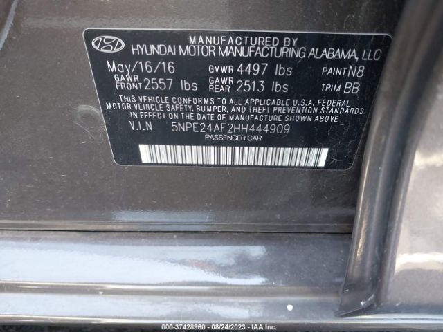 Photo 8 VIN: 5NPE24AF2HH444909 - HYUNDAI SONATA 