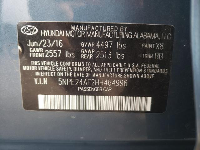 Photo 9 VIN: 5NPE24AF2HH464996 - HYUNDAI SONATA SE 