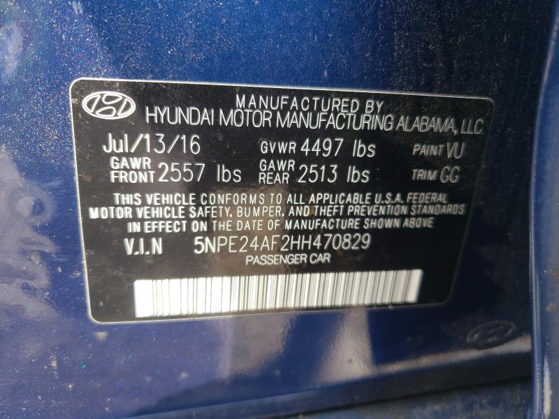 Photo 9 VIN: 5NPE24AF2HH470829 - HYUNDAI SONATA SE 