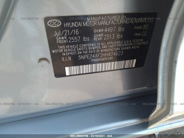 Photo 8 VIN: 5NPE24AF2HH474623 - HYUNDAI SONATA 