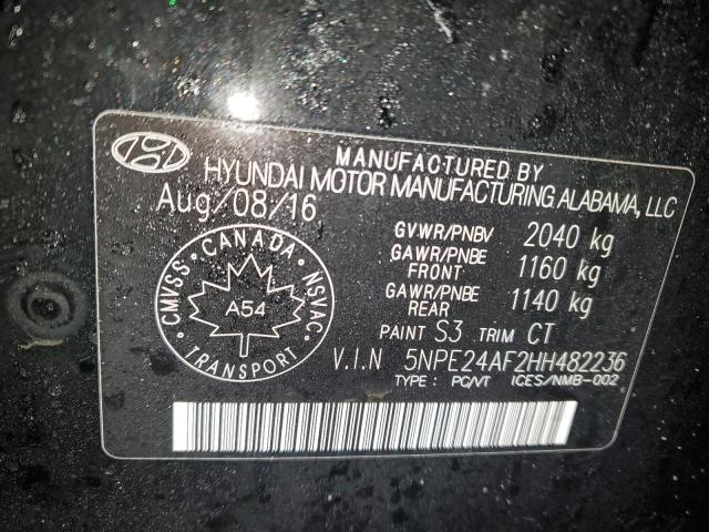 Photo 11 VIN: 5NPE24AF2HH482236 - HYUNDAI SONATA 