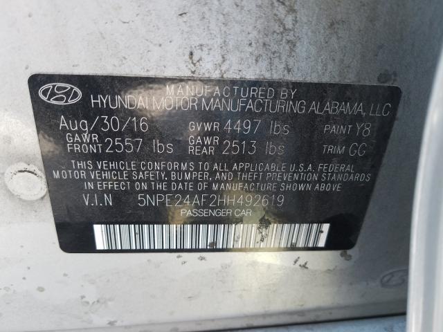 Photo 9 VIN: 5NPE24AF2HH492619 - HYUNDAI SONATA SE 