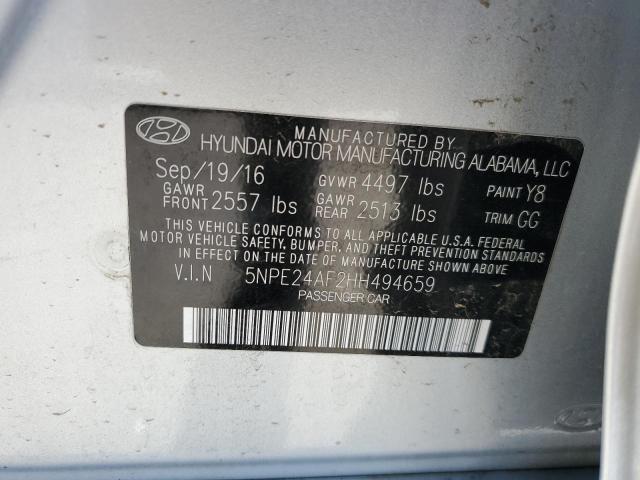 Photo 12 VIN: 5NPE24AF2HH494659 - HYUNDAI SONATA SE 