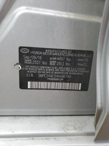 Photo 11 VIN: 5NPE24AF2HH496749 - HYUNDAI SONATA SE 