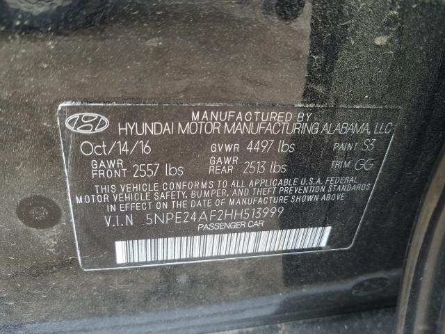 Photo 9 VIN: 5NPE24AF2HH513999 - HYUNDAI SONATA SE 