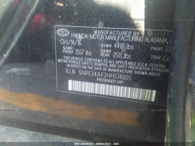 Photo 8 VIN: 5NPE24AF2HH514005 - HYUNDAI SONATA 