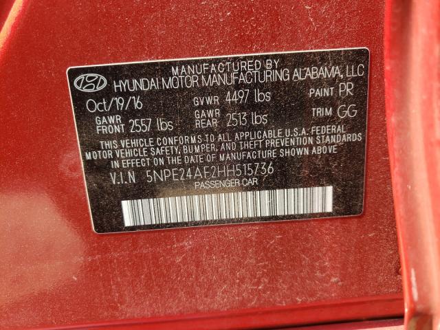 Photo 9 VIN: 5NPE24AF2HH515736 - HYUNDAI SONATA SE 