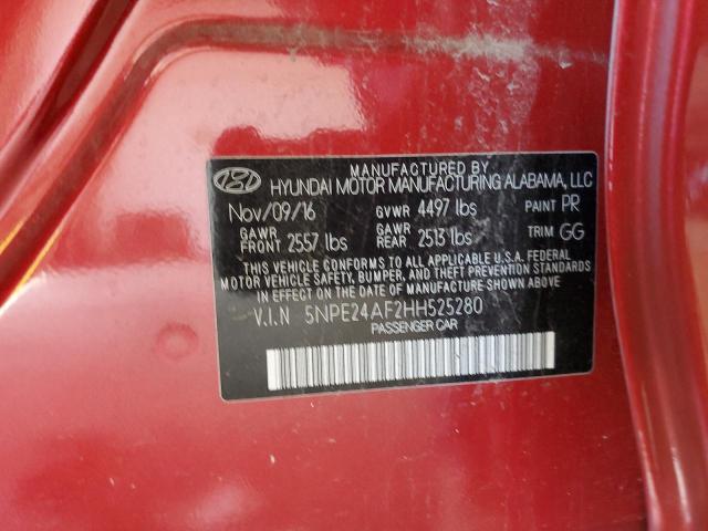 Photo 11 VIN: 5NPE24AF2HH525280 - HYUNDAI SONATA 