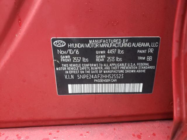 Photo 11 VIN: 5NPE24AF2HH525523 - HYUNDAI SONATA SE 