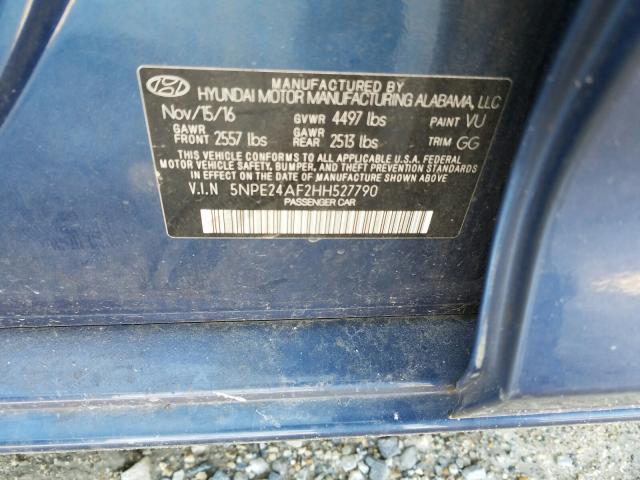 Photo 9 VIN: 5NPE24AF2HH527790 - HYUNDAI SONATA SE 