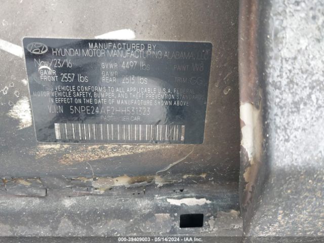 Photo 8 VIN: 5NPE24AF2HH531323 - HYUNDAI SONATA 