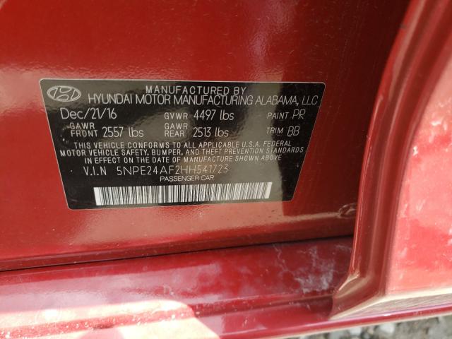 Photo 9 VIN: 5NPE24AF2HH541723 - HYUNDAI SONATA SE 