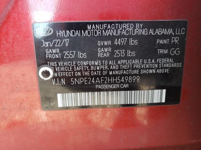 Photo 12 VIN: 5NPE24AF2HH549899 - HYUNDAI SONATA SE 