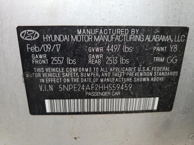 Photo 9 VIN: 5NPE24AF2HH559459 - HYUNDAI SONATA 