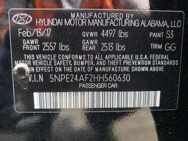 Photo 11 VIN: 5NPE24AF2HH560630 - HYUNDAI SONATA SE 