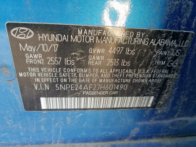 Photo 9 VIN: 5NPE24AF2JH601490 - HYUNDAI SONATA SE 