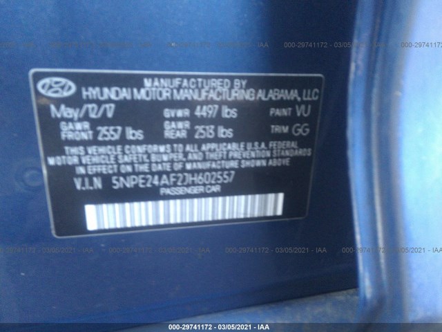 Photo 8 VIN: 5NPE24AF2JH602557 - HYUNDAI SONATA 