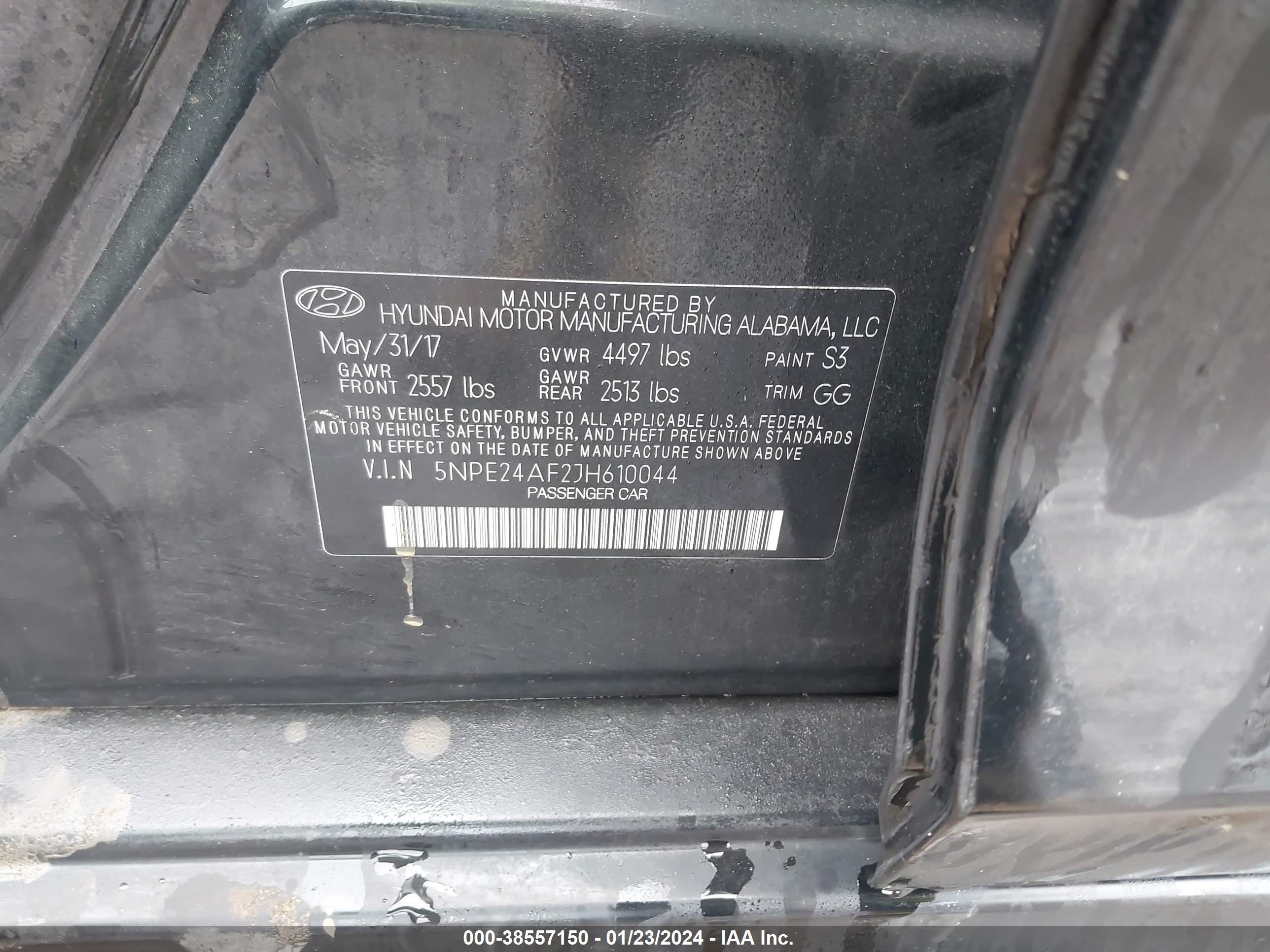 Photo 8 VIN: 5NPE24AF2JH610044 - HYUNDAI SONATA 