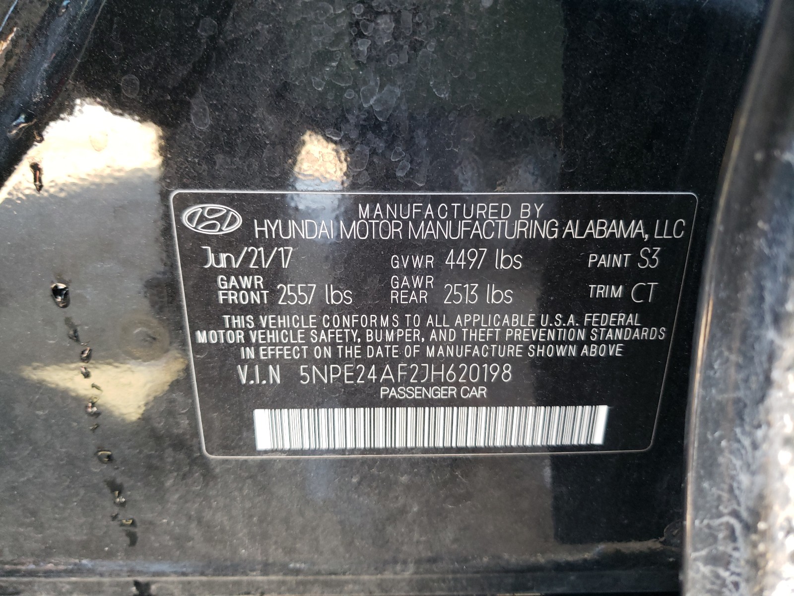 Photo 9 VIN: 5NPE24AF2JH620198 - HYUNDAI SONATA SE 