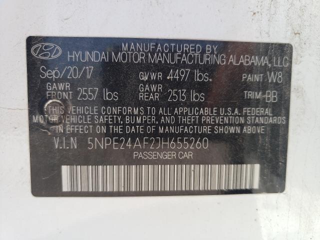 Photo 9 VIN: 5NPE24AF2JH655260 - HYUNDAI SONATA SE 