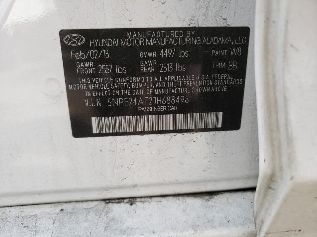 Photo 9 VIN: 5NPE24AF2JH688498 - HYUNDAI SONATA SE 