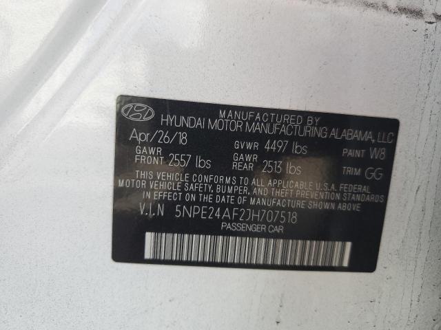 Photo 11 VIN: 5NPE24AF2JH707518 - HYUNDAI SONATA SE 