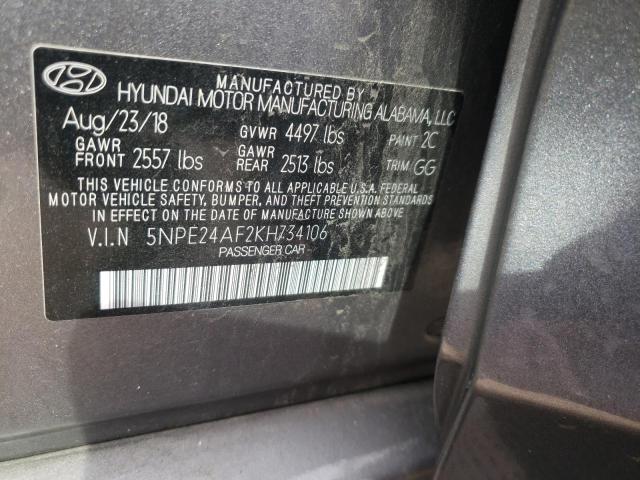 Photo 9 VIN: 5NPE24AF2KH734106 - HYUNDAI SONATA SE 