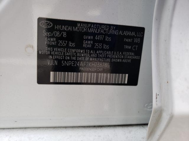 Photo 9 VIN: 5NPE24AF2KH738785 - HYUNDAI SONATA SE 