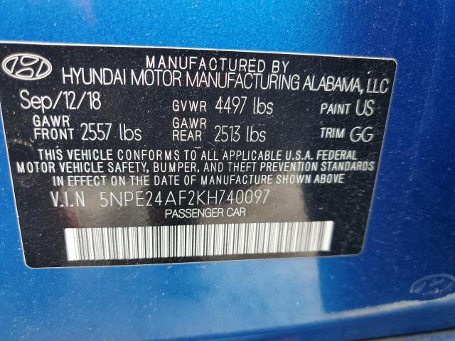 Photo 9 VIN: 5NPE24AF2KH740097 - HYUNDAI SONATA SE 