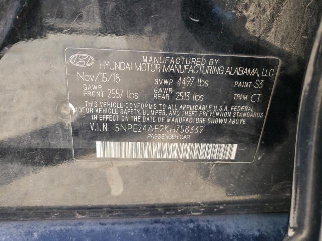 Photo 12 VIN: 5NPE24AF2KH758339 - HYUNDAI SONATA SE 