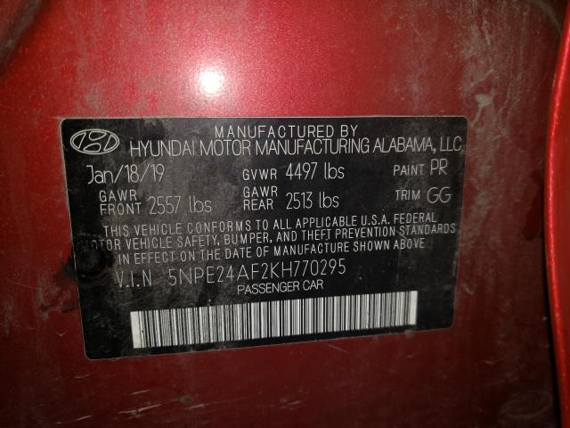 Photo 11 VIN: 5NPE24AF2KH770295 - HYUNDAI SONATA SE 