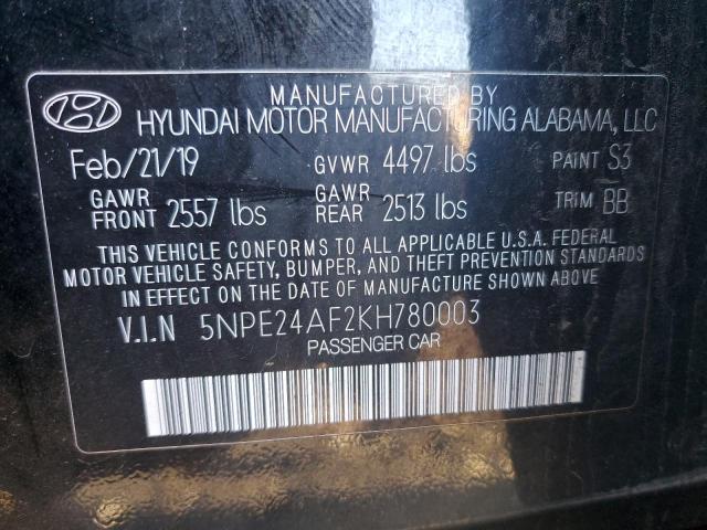 Photo 12 VIN: 5NPE24AF2KH780003 - HYUNDAI SONATA 