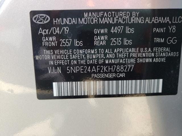 Photo 9 VIN: 5NPE24AF2KH788277 - HYUNDAI SONATA SE 